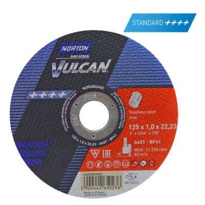 Круг отрезной A60T-125x1.0x22.2-T41 Norton Vulcan INOX