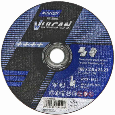 Диск отрезной 180x3,2x22,23 мм A30S T42 Norton Vulcan