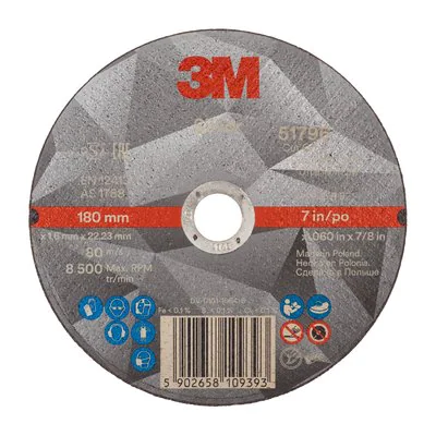 3M™ Silver Отрезной Круг, T41, 180 х 1,6 х 22,23 мм, 25 шт./уп.,50 шт./кор.