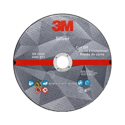 3M™ Silver Отрезной Круг, T41, 180 х 2 х 22,23 мм, 25 шт./уп.,50 шт./кор.