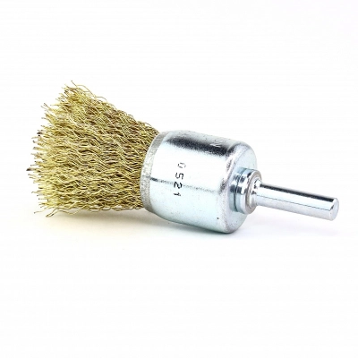 Кордщетка концевая гофрированная PERFECT, ворс гофр латунир-я сталь 0,30