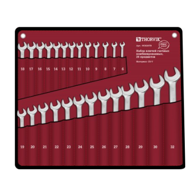 Набор ключей гаечных комбинированных серии ARC, 6-32 мм, 26 предметов Thorvik