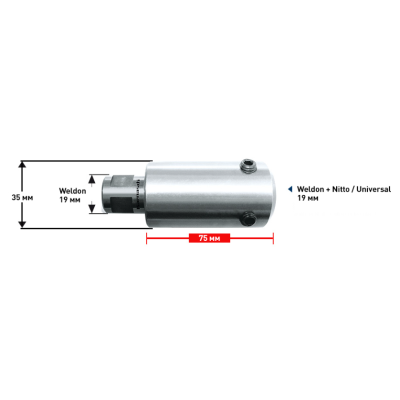 Удлинитель для корончатых сверл с хвостовиком Weldon 19 Karnasch