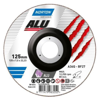 Norton Alu / Aluminium 180x7.0x22.23  мм A36Q BF27 зачистной диск по алюминию