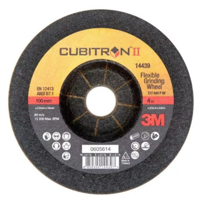 3M™ Cubitron™ II Гибкий Зачистной Круг, T27, 115 мм x 3 мм x 22 мм, 80+, 200 шт./уп. + 8 оправок