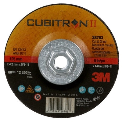 3M™ Cubitron™ II Круг для отрезки и зачистки, T27, 125х4.2х22 мм