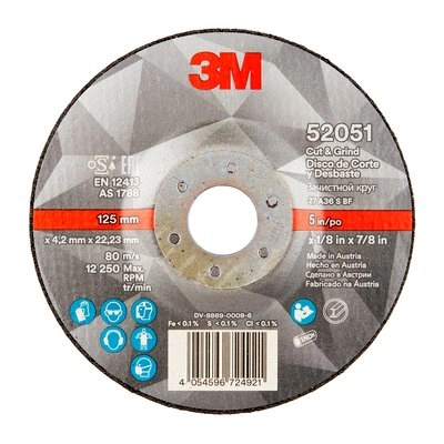 3M™ Круг для зачистки и отрезки, T27, 125х4,2х22,23 мм