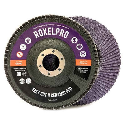 Лепестковый круг ROXPRO FAST CUT II 125 х 22 мм, керамика, конический, Р40