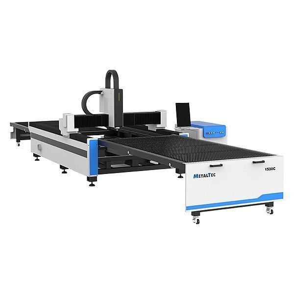 Оптоволоконный лазерный станок для резки металла с ручной сменой рабочих столов MetalTec 1530C