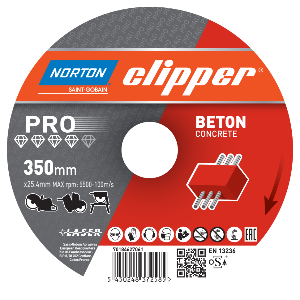Алмазный диск Norton Clipper PRO Beton 350x12x2.8x25.4 мм
