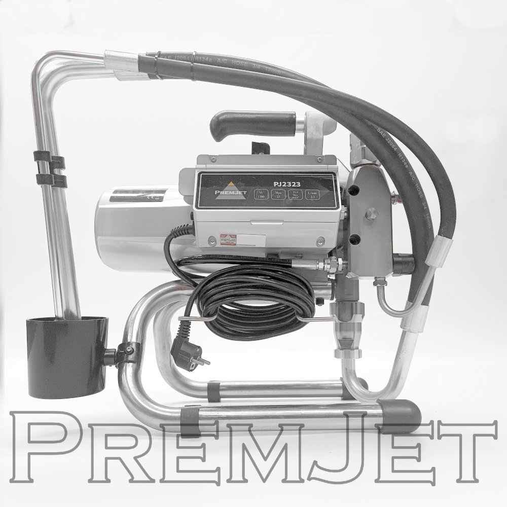 Аппарат окрасочный PJ2323 с электроприводом PremJet (2,3 л/мин, 230 bar, краскопульт/рукав 1/4" L-15м/удлинитель 50см)