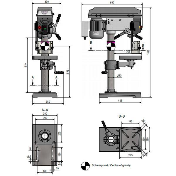 Настольный сверлильный станок OPTIdrill D 23PRO (230 V)