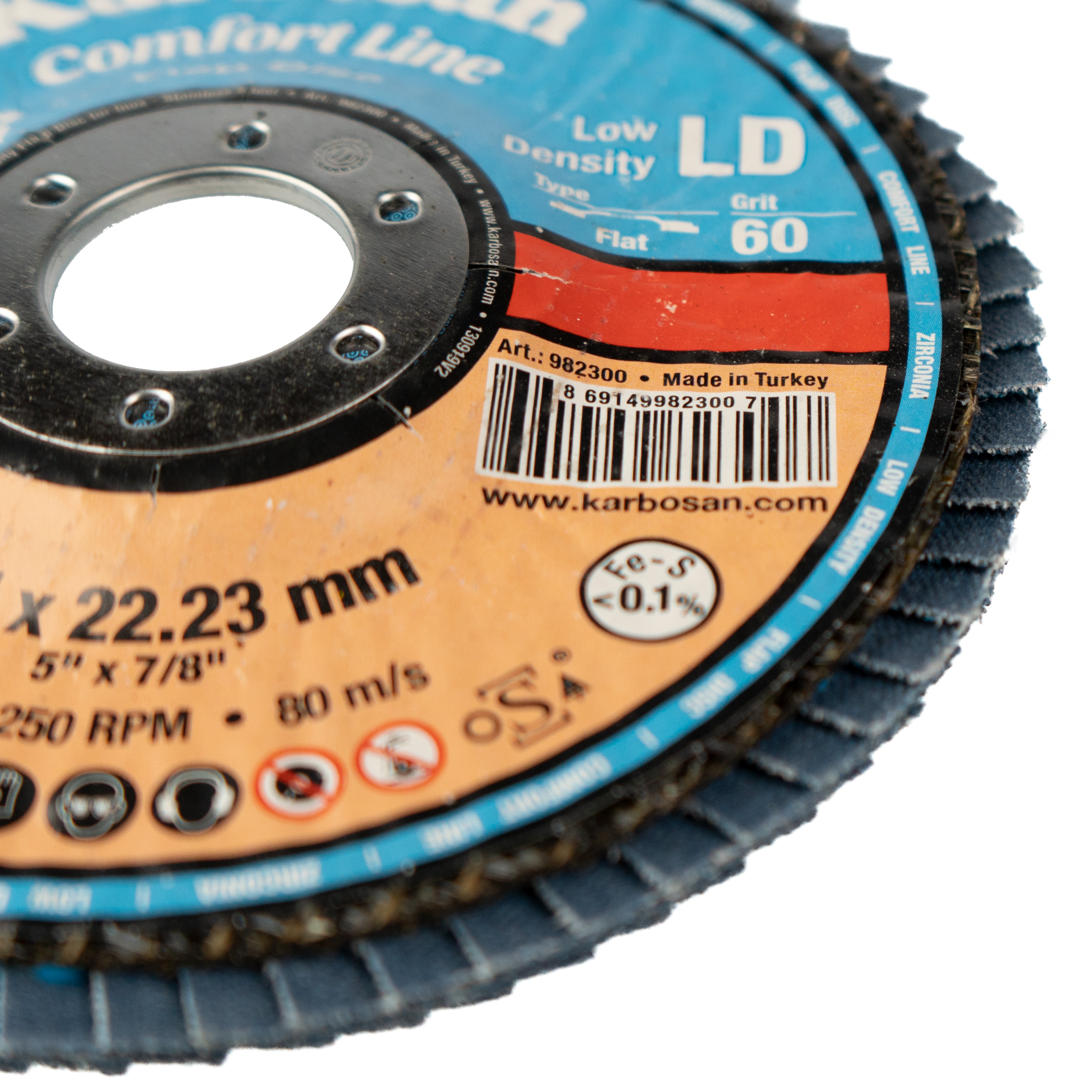 Круг лепестковый КЛТ 125х22/Р60 Karbosan Comfort Line ZR LD Flap Прямой INOX